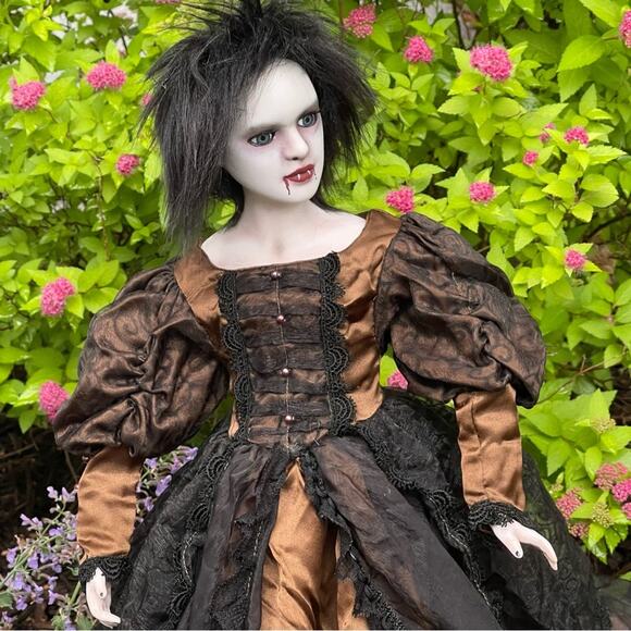 OOAK Creepy Odd 24” Ghostly Vampire Doll Witch Scary Halloween Horror Art Doll - Picture 9 of 14